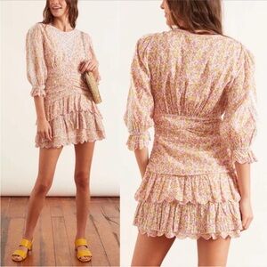 LoveShackFancy Marquise Mini Floral Dress